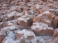 Detalle de las rocas en la Cordillera de la Sal, en el Desierto de Atacama, Chile