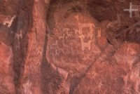 Petroglyphs (inscriptions on the rock), Brealito Lagoon, Salta, Argentina, the Andes Cordillera